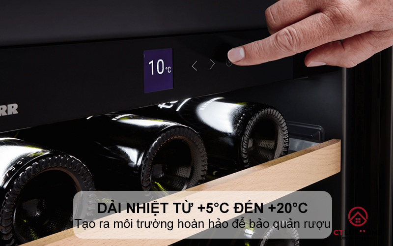 Điều chỉnh nhiệt độ với dải nhiệt từ +5°C đến +20°C