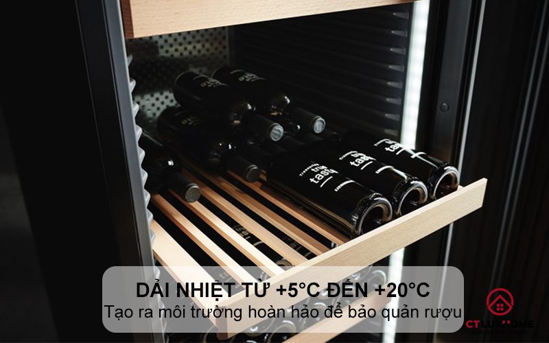 Điều chỉnh nhiệt độ với dải nhiệt từ +5°C đến +20°C