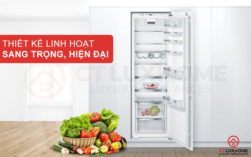 Tủ lạnh Bosch KIR81AFE0 Serie 6 sở hữu thiết kế âm tủ sang trọng