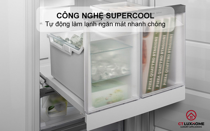 Công nghệ SuperCool tự động làm lạnh ngăn mát nhanh chóng