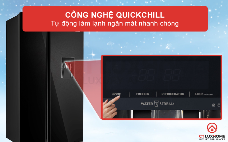 Công nghệ QuickChill tự động làm lạnh ngăn mát nhanh chóng