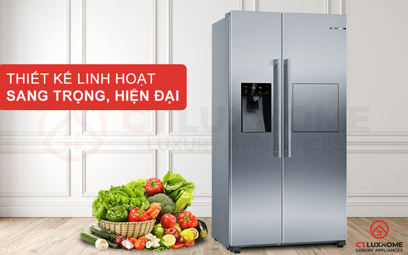 Tủ lạnh KAG93AIEPG thiết kế hiện đại, sang trọng với lớp vỏ thép không gỉ chống bám vân tay