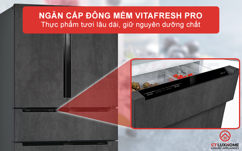 VitaFresh Pro là ngăn cấp đông mềm hiệu quả nhất của tủ lạnh Bosch KFN96PX91I