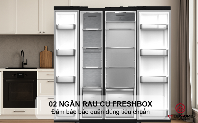 02 ngăn rau củ FreshBox riêng biệt