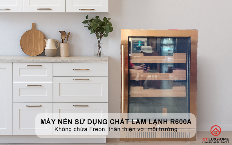 Máy nén sử dụng chất làm lạnh R600a, không chứa Freon, thân thiện với môi trường