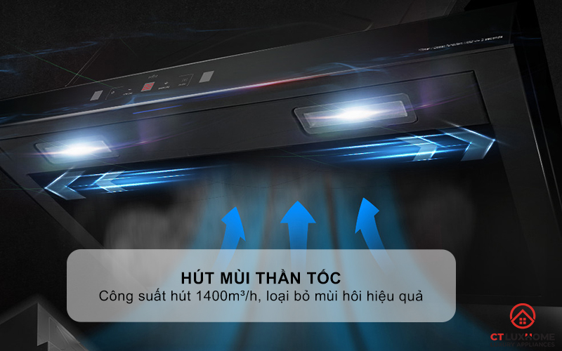 MÁY HÚT MÙI ÂM TỦ KOCHER TURBO X-350D NGANG 700MM MÀU ĐEN TURBOX350D 2