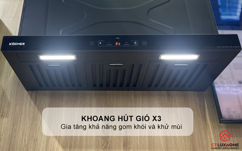 MÁY HÚT MÙI ÂM TỦ KOCHER TURBO X-350D NGANG 700MM MÀU ĐEN TURBOX350D 4