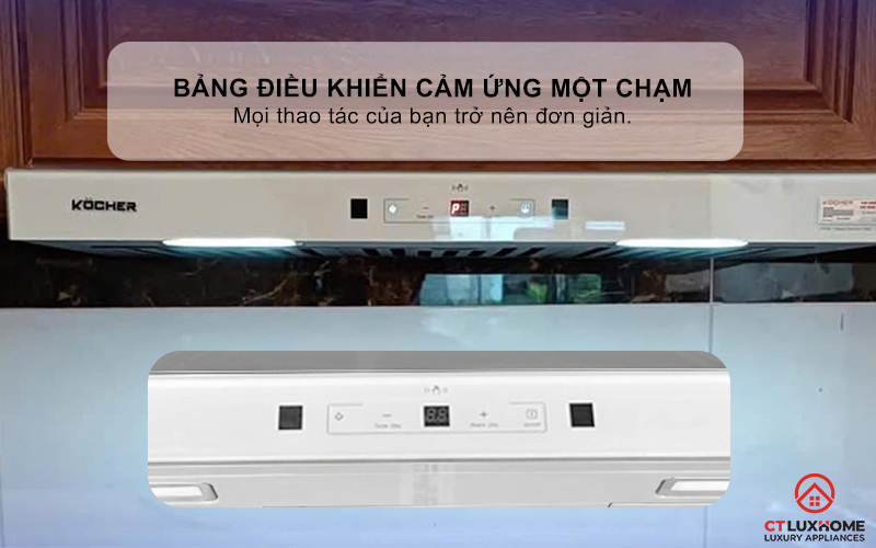 MÁY HÚT MÙI ÂM TỦ KOCHER TURBO X-350T NGANG 700MM MÀU TRẮNG TURBOX350T 6