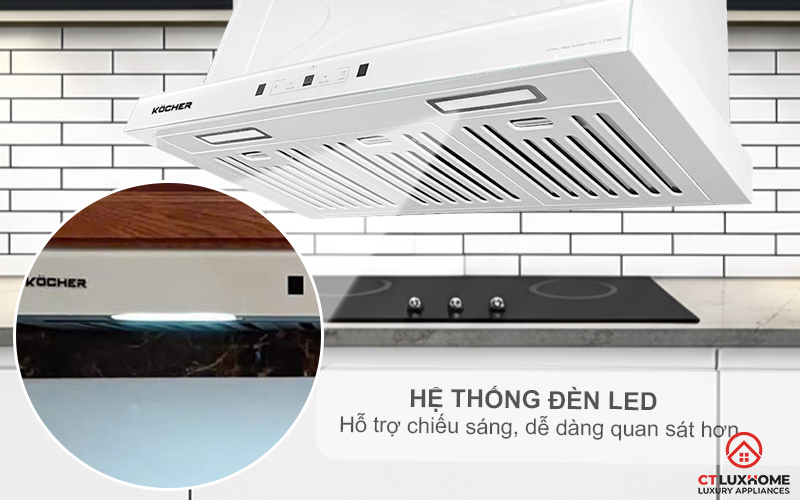 MÁY HÚT MÙI ÂM TỦ KOCHER TURBO X-350T NGANG 700MM MÀU TRẮNG TURBOX350T 5