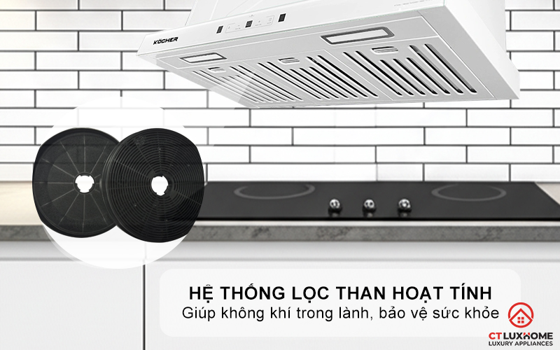 MÁY HÚT MÙI ÂM TỦ KOCHER TURBO X-350T NGANG 700MM MÀU TRẮNG TURBOX350T 8