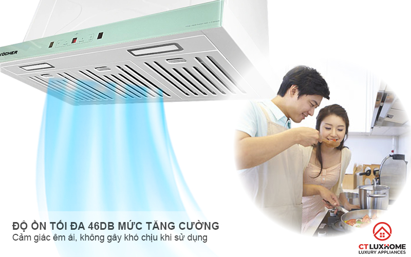 MÁY HÚT MÙI ÂM TỦ KOCHER TURBO X-668N NGANG 700MM MÀU NGỌC TRAI TURBOX668N 9