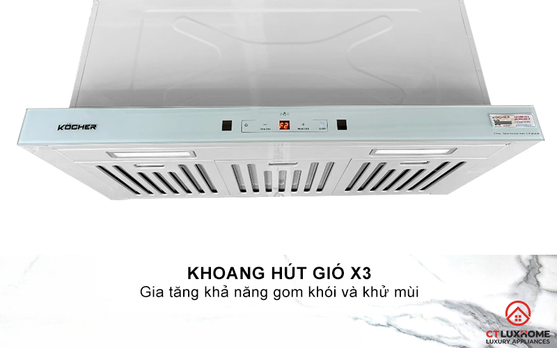 Khoang hút gió X3, gia tăng khả năng gom khói và khử mùi.
