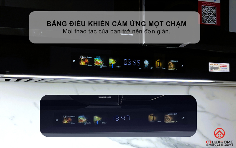 MÁY HÚT MÙI ÂM TỦ KOCHER TURBO SMART X3D-350D NGANG 700MM MÀU ĐEN TURBOX3D350D 6