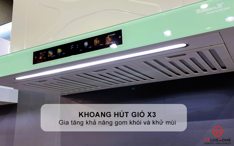 MÁY HÚT MÙI ÂM TỦ KOCHER TURBO SMART X3D-350N NGANG 700MM TURBOX3D350N 4