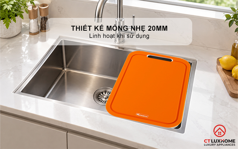 THỚT NHỰA PE KONOX CUTTING BOARD CB07-O MÀU CAM  CB07O 3
