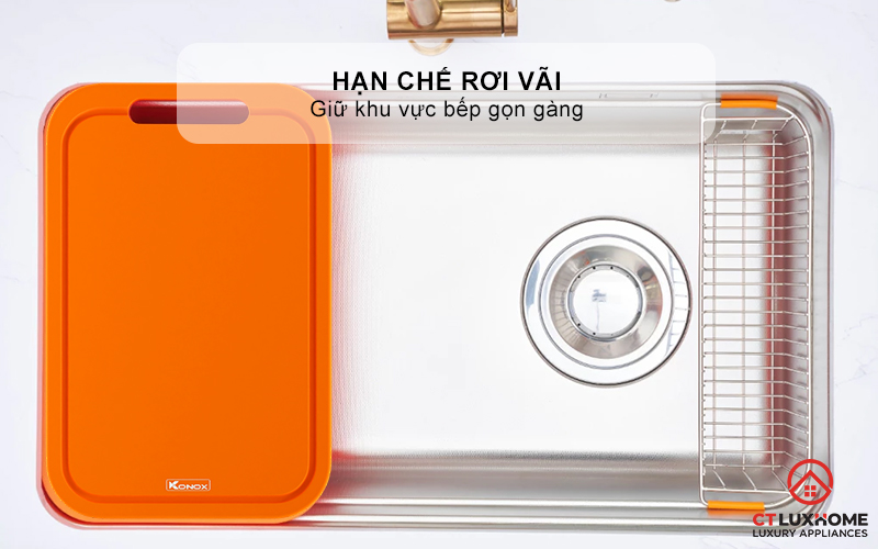 THỚT NHỰA PE KONOX CUTTING BOARD CB07-O MÀU CAM  CB07O 4
