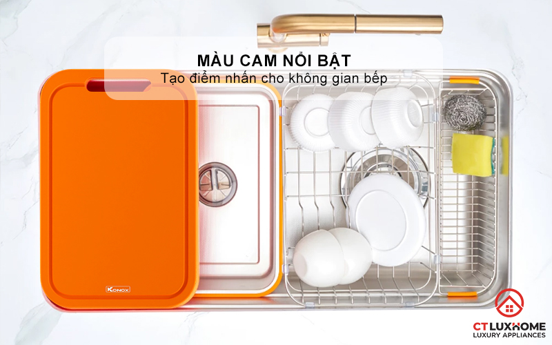THỚT NHỰA PE KONOX CUTTING BOARD CB07-O MÀU CAM  CB07O 5
