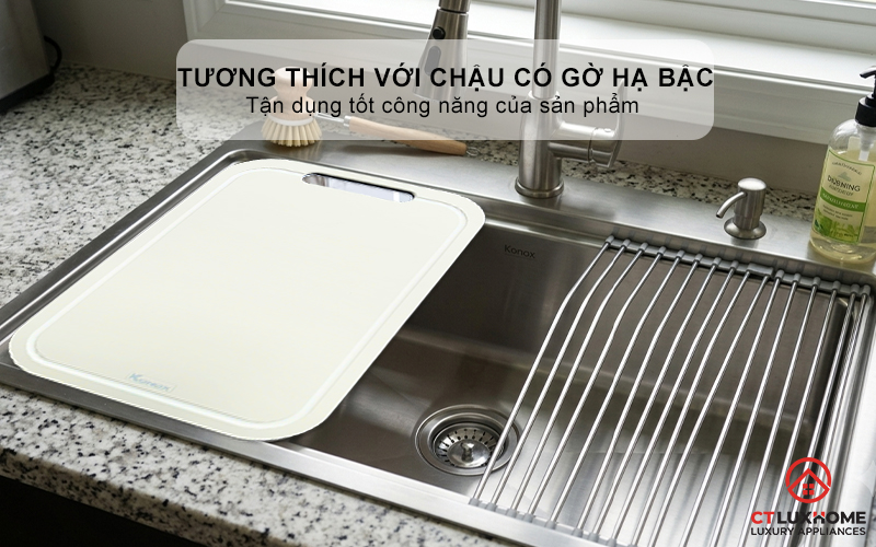 THỚT SỢI GỖ KONOX CUTTING BOARD CB470 PP MÀU XÁM  CB470PPMÀUXÁM 6