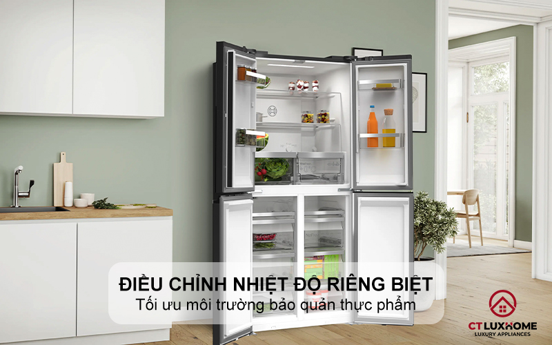 Điều chỉnh nhiệt độ riêng biệt giữa ngăn lạnh và ngăn đông