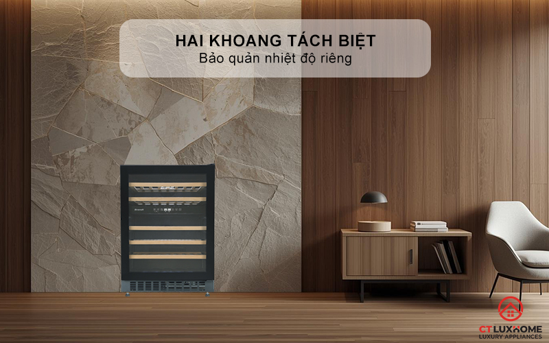 Hai khoang tách biệt bảo quản nhiệt độ riêng