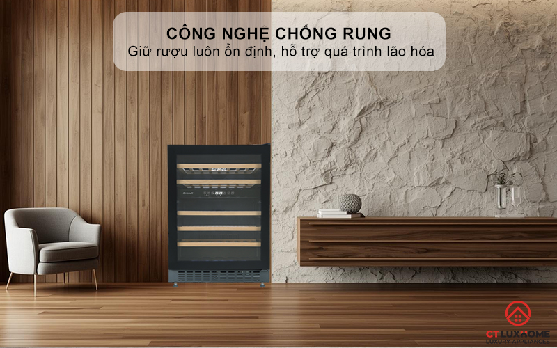 Công nghệ chống rung – Giữ rượu luôn ổn định, hỗ trợ quá trình lão hóa