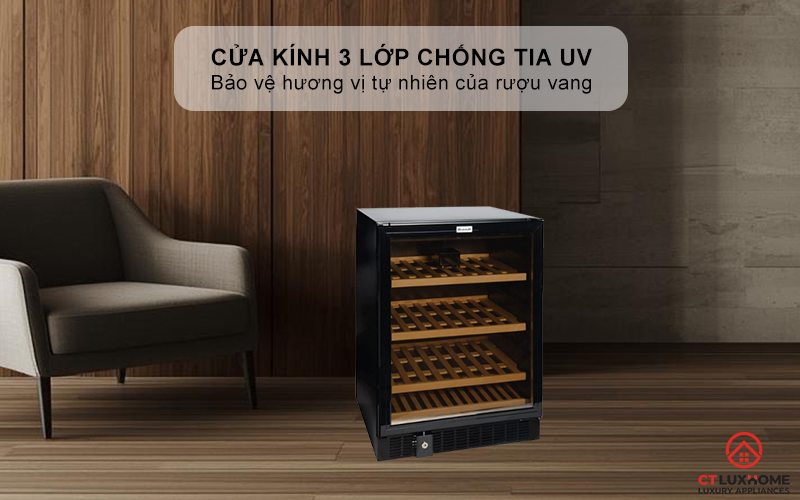 Cửa kính đảo chiều, 3 lớp chống tia UV tay nắm âm