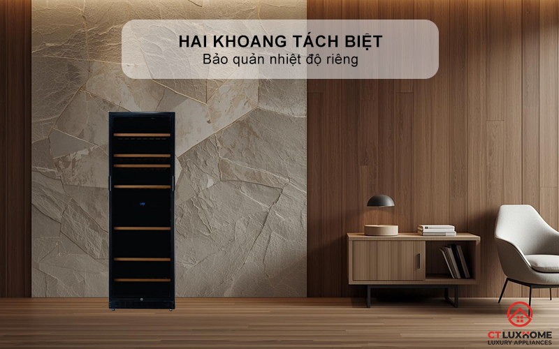 Hai khoang tách biệt bảo quản nhiệt độ riêng