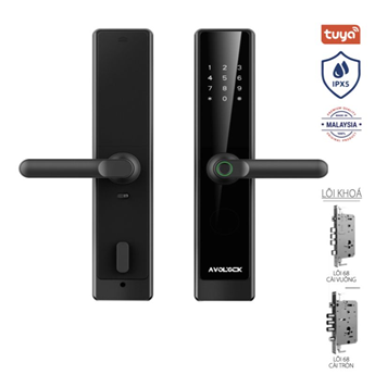  KHÓA CỬA GỖ AVOLOCK AV 64 NHẬN DIỆN VÂN TAY, THẺ TỪ