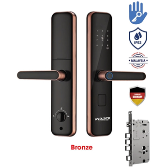 KHÓA CỬA GỖ AVOLOCK AV 65 NHẬN DIỆN VÂN TAY, THẺ TỪ