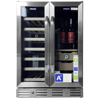 TỦ BẢO QUẢN RƯỢU - CIGAR SIDE BY SIDE KOCHER KCWEU-3338 120L MÀU INOX