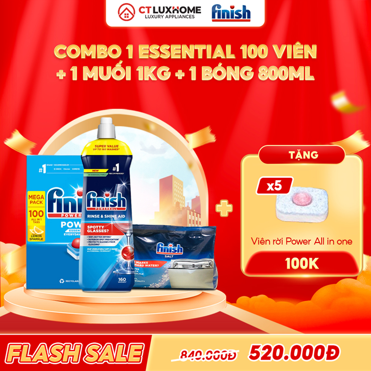 VIÊN RỬA BÁT FINISH ESSENTIAL CHÍNH HÃNG